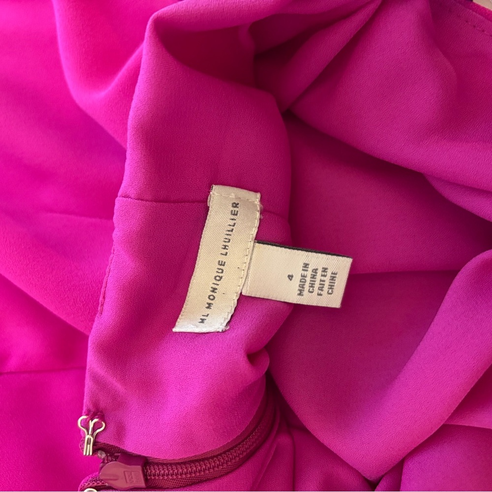 Monique Lhuillier Vibrant Pink Maxi Dress - Picture 4 of 7